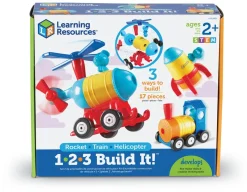 Outlet Learning Resources 1-2-3 Build It - Rocket, Train, Helicopter!