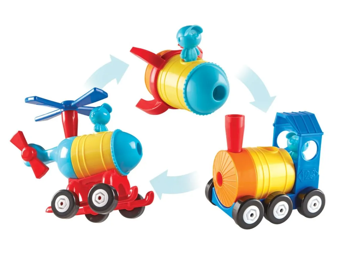 Outlet Learning Resources 1-2-3 Build It - Rocket, Train, Helicopter!