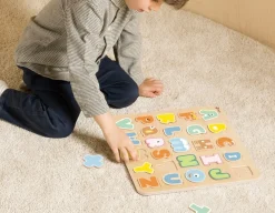 New Classic World Alphabet Puzzle - Natural Wood