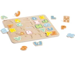 New Classic World Alphabet Puzzle - Natural Wood