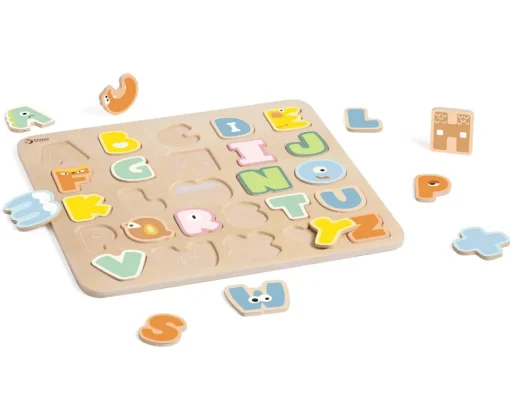 New Classic World Alphabet Puzzle - Natural Wood