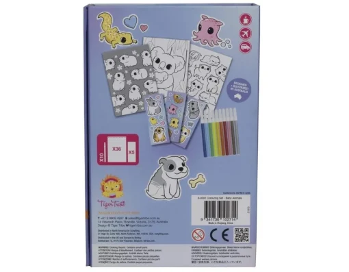 Clearance Tiger Tribe Baby Animals - 36-Page Colouring Set