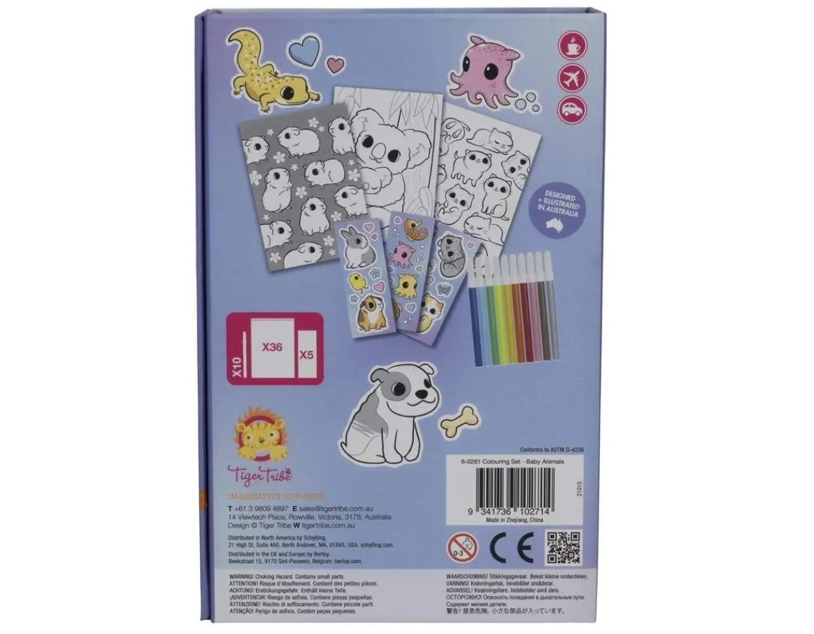 Clearance Tiger Tribe Baby Animals - 36-Page Colouring Set