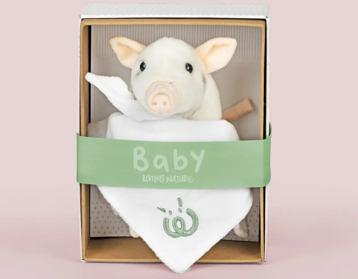 Living Nature Baby Piglet with Blanket - Gift Box