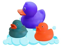 Hot Buddy & Barney Bath Time Ducks - Colour Changing