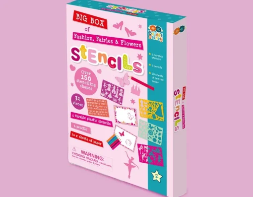 Best Buddy & Barney Big Box of Stencils - Fashion, Fairies, Flowers & Letters