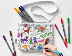 New Eat Sleep Doodle Fairytales Crossbody Bag - Doodle Your Own!