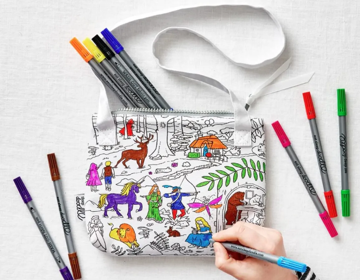 New Eat Sleep Doodle Fairytales Crossbody Bag - Doodle Your Own!