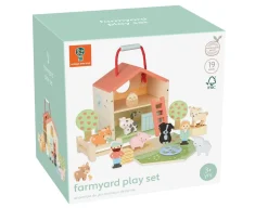 Best Orange Tree Toys Farmyard Play Set - 19 Wooden Pieces