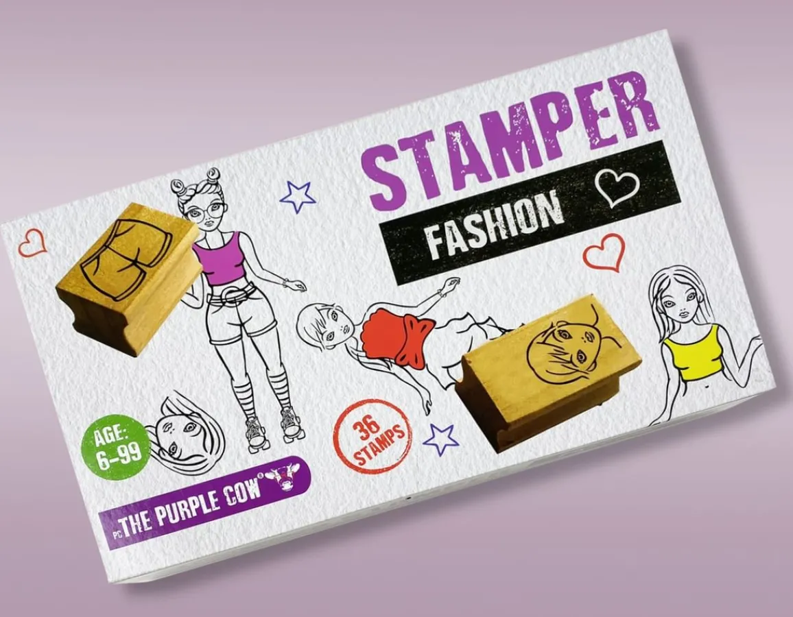 New The Purple Cow Fashion Stamper Set - 36 Wooden Stamps