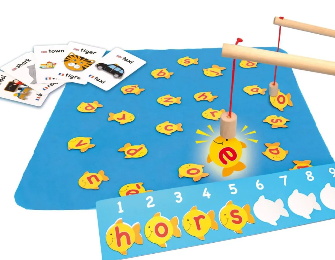 New Fiesta Crafts Fish 'n' Spell Game - In Four Languages!