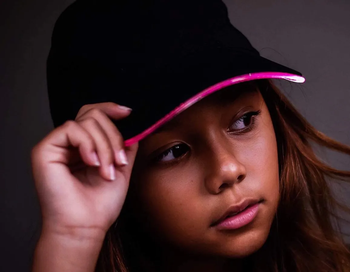 Clearance Illuminated Apparel Flashing LED Baseball Cap - Electric Pink
