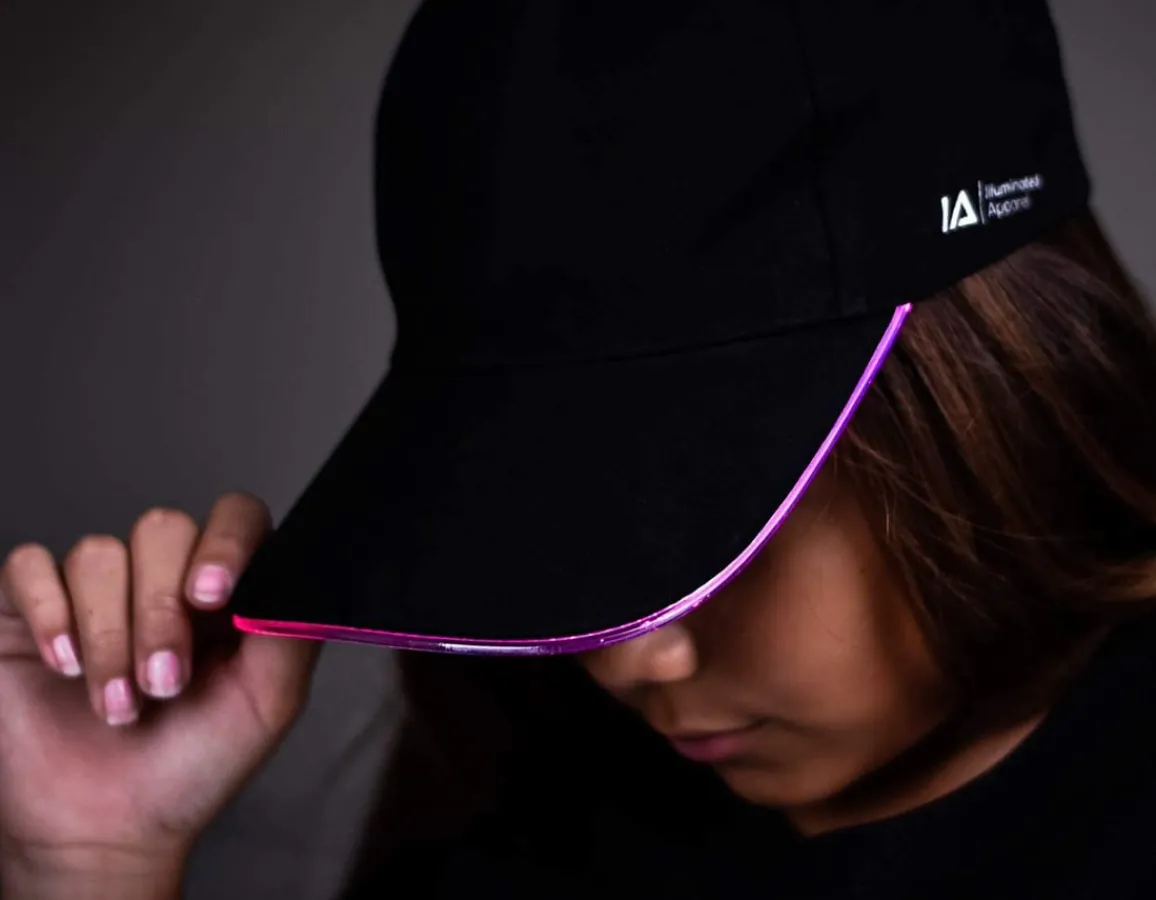 Clearance Illuminated Apparel Flashing LED Baseball Cap - Electric Pink