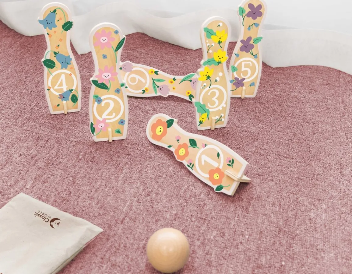 Online Classic World Flower Bowling - 14 Wooden Pieces!