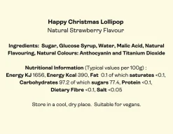 Clearance The Original Candy Co. Happy Christmas Lollipop - Yummy Strawberry