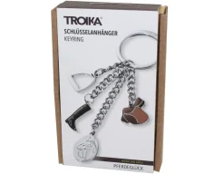Outlet Troika Horse Keyring - Chrome Plated Metal