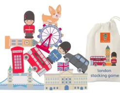 Hot Orange Tree Toys London Stacking Game - 10 Pieces
