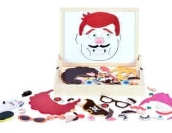 New Fiesta Crafts Magnetic Faces - Fun Wooden Shapes