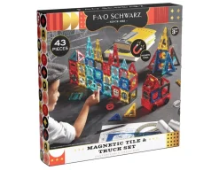 Discount FAO Schwarz Magnetic Tile and Truck Set - 43 Pieces