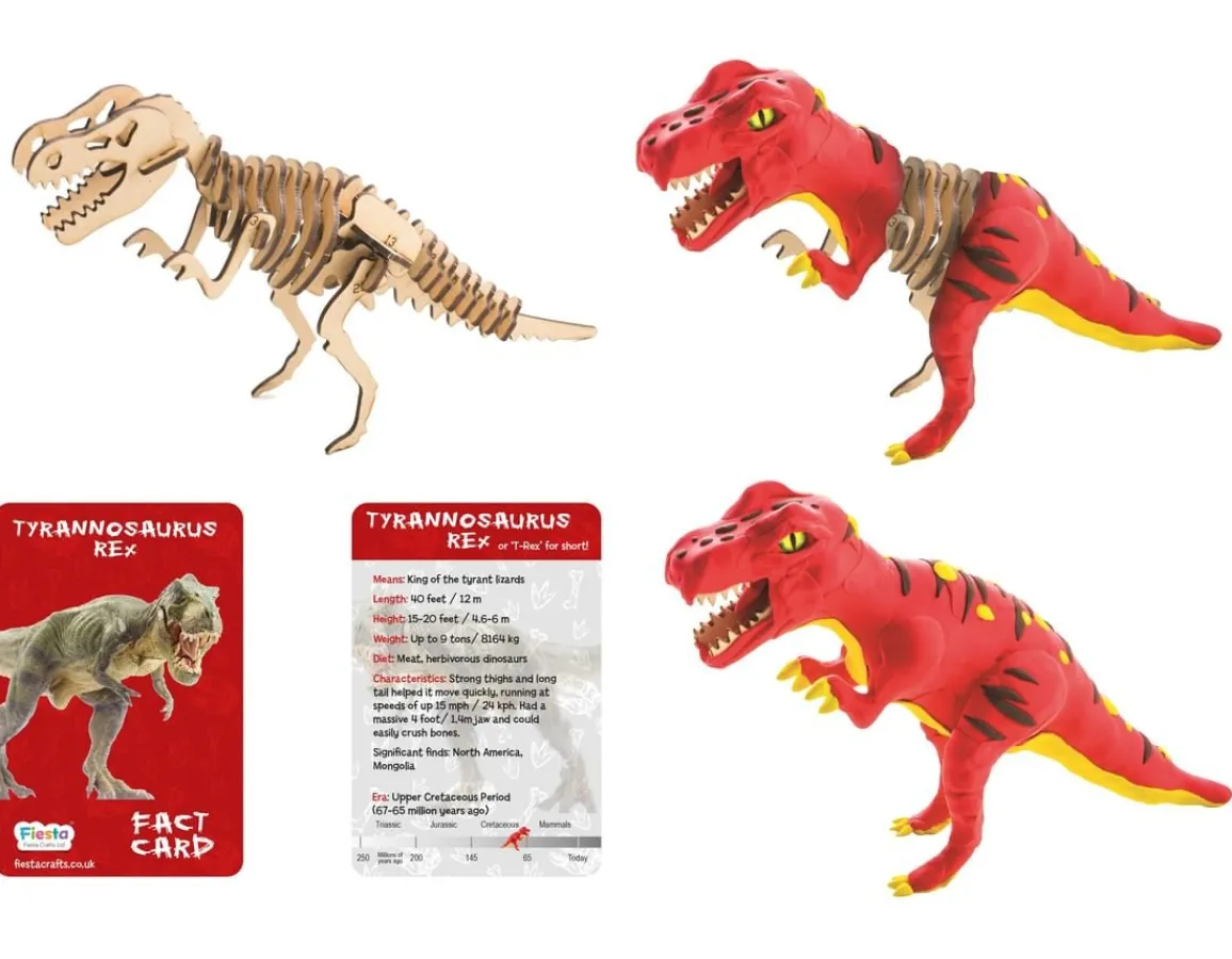 Discount Fiesta Crafts Make a T-Rex - Wood & Clay Modelling