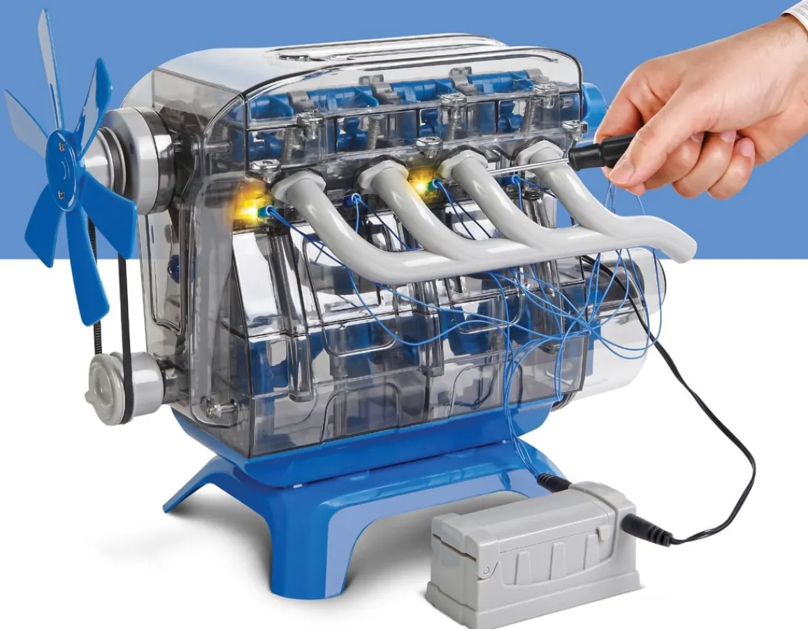 Sale Discovery #Mindblown Model Engine Kit - Moving Motor Parts & LED Lights