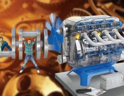 Sale Discovery #Mindblown Model Engine Kit - Moving Motor Parts & LED Lights