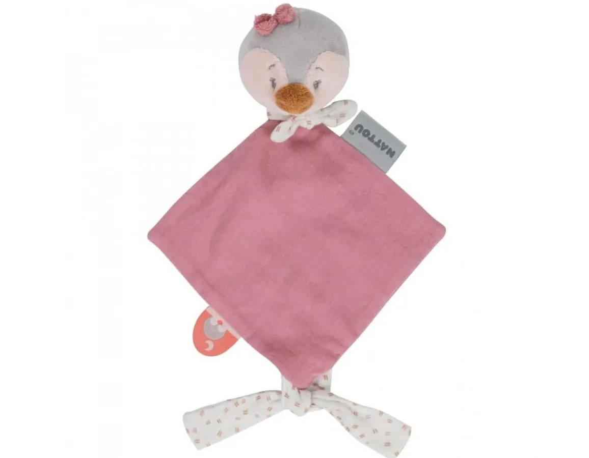 Nattou Penguin Doudou - Pink Soother