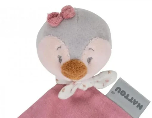 Nattou Penguin Doudou - Pink Soother