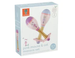 Discount Orange Tree Toys Pink Mouse & Cat Maraca Set