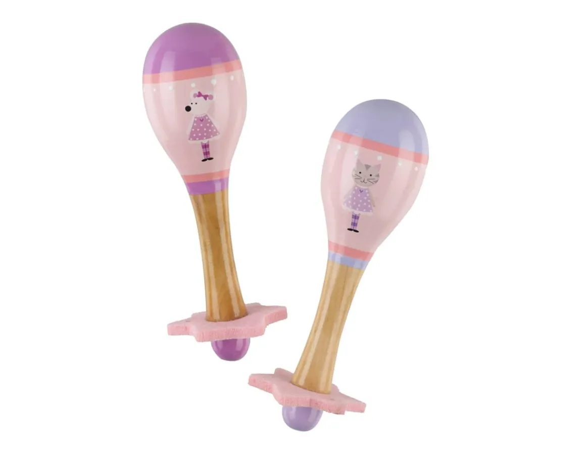 Discount Orange Tree Toys Pink Mouse & Cat Maraca Set