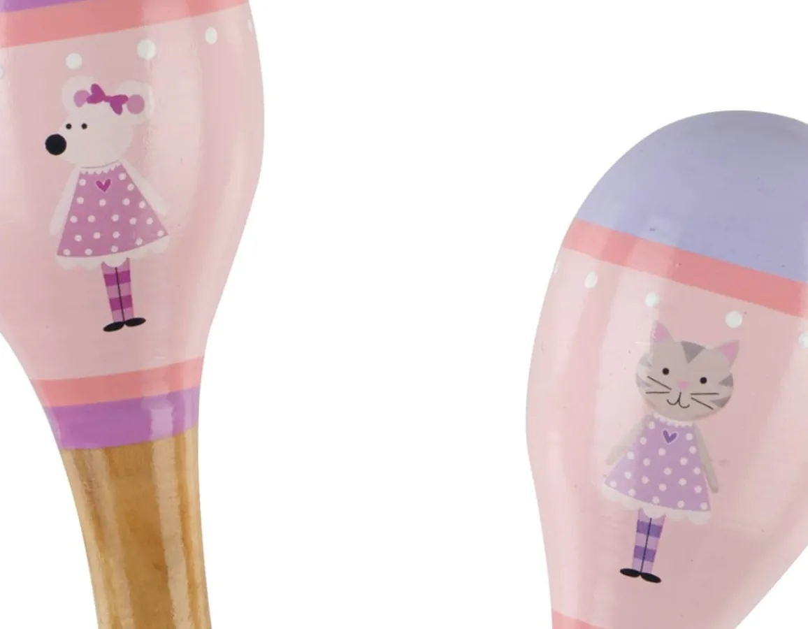 Discount Orange Tree Toys Pink Mouse & Cat Maraca Set