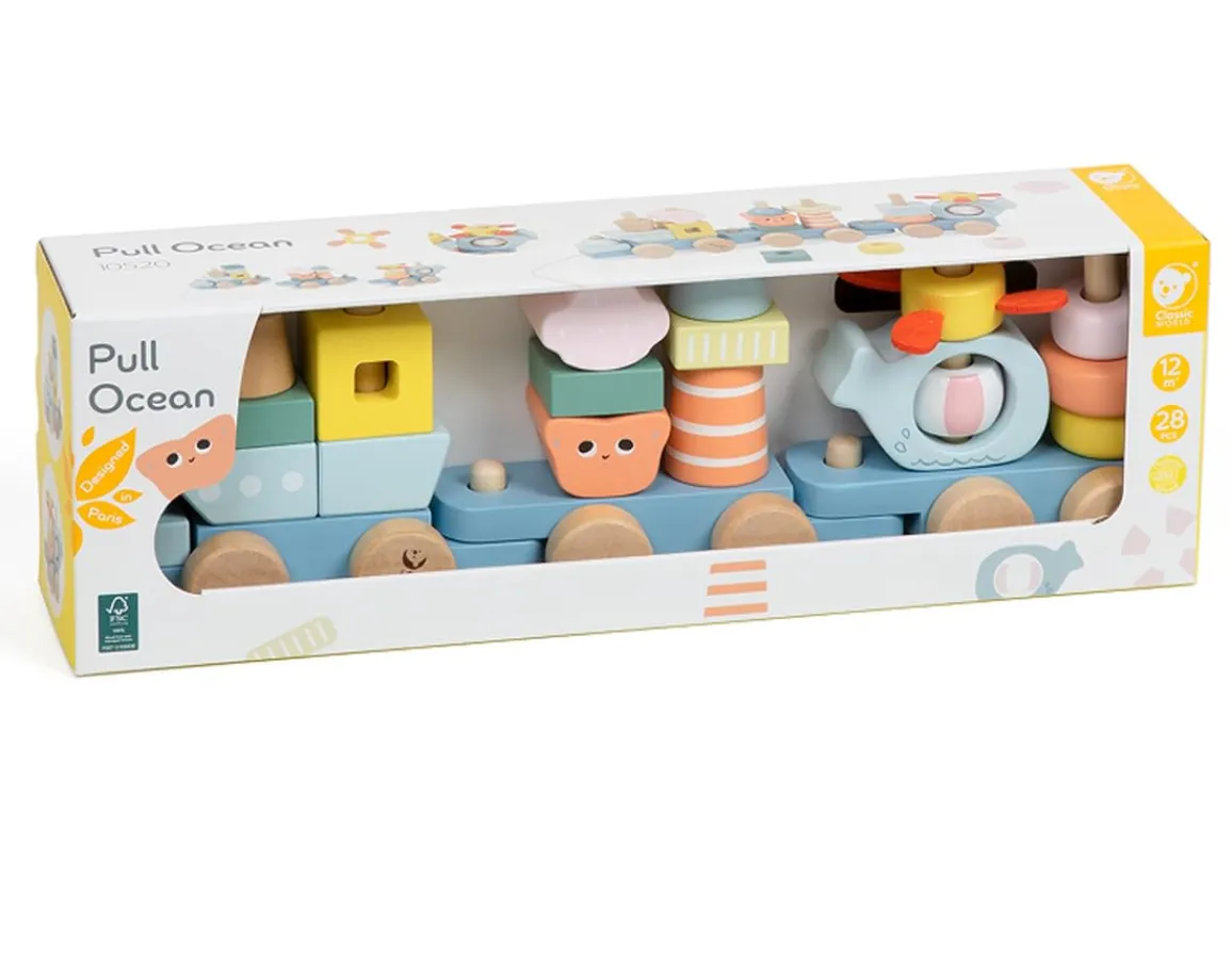 Online Classic World Pull Along Ocean - 28 Wooden Pieces