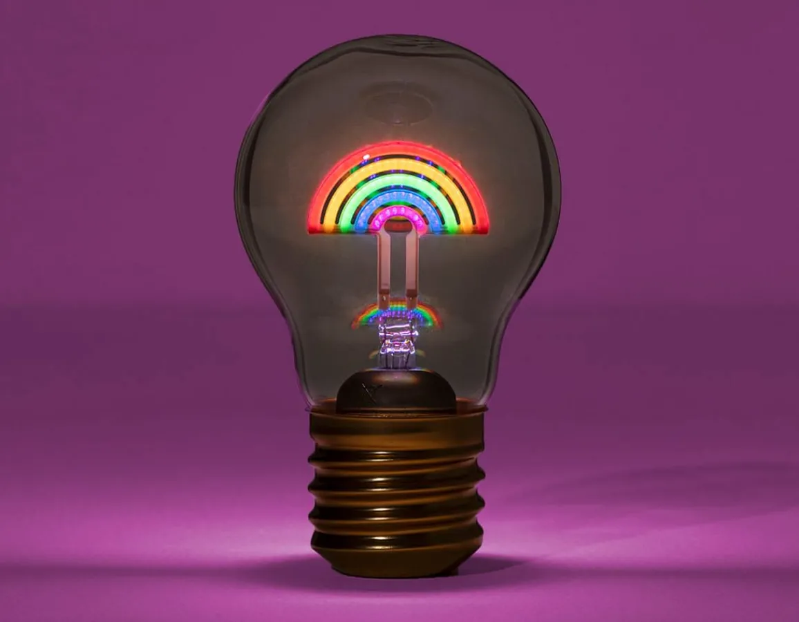 Sale Funtime Gifts Rainbow Light Bulb - Cordless Lamp