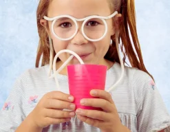 Clearance Funtime Gifts Silly Straw Drinking Glasses - Make you Smile!