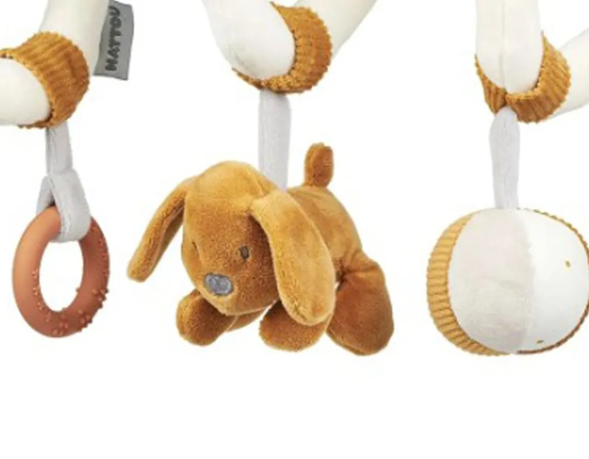 Nattou Spiral Rattle - Caramel Puppy