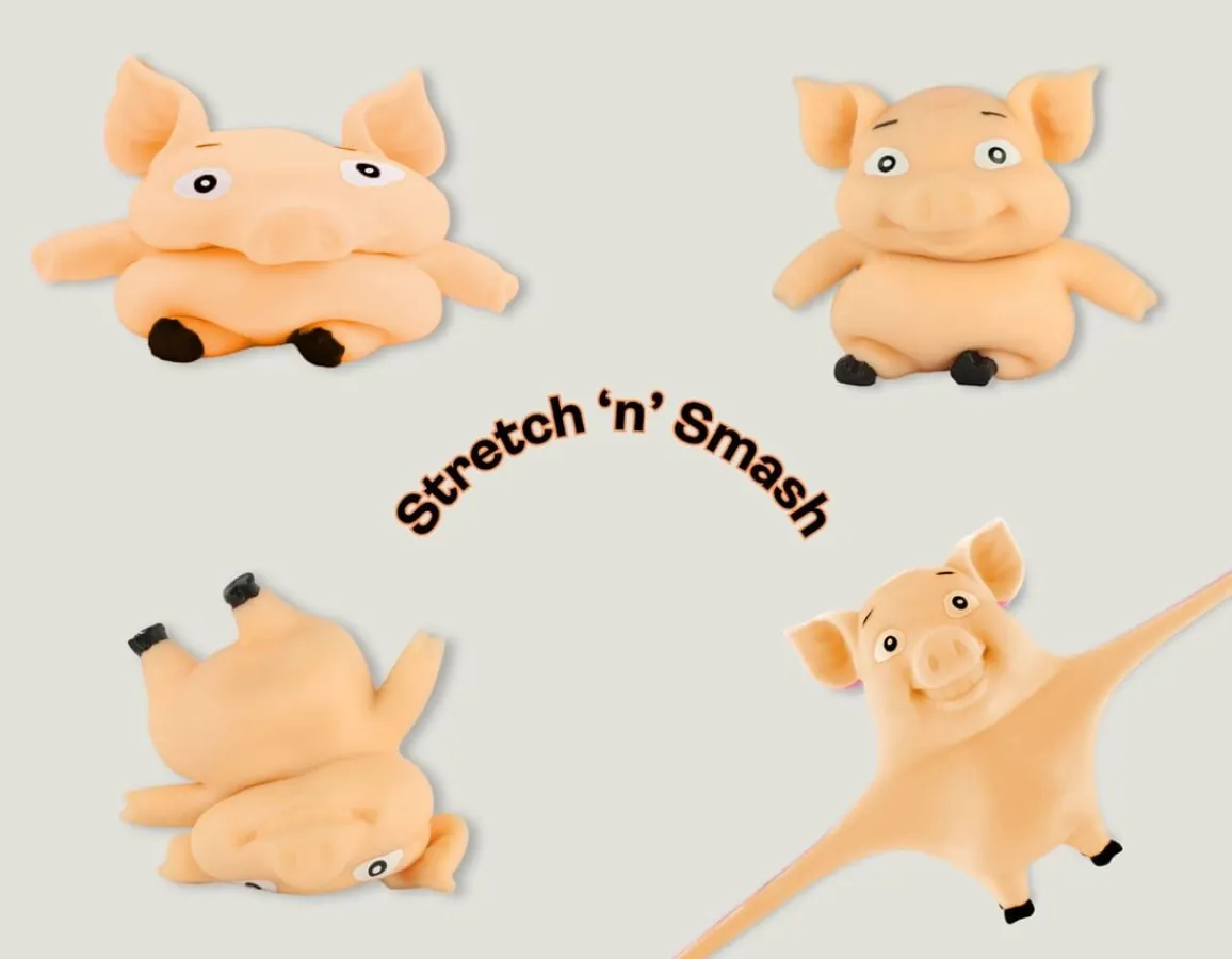 New Keycraft Ltd Stretch 'n' Smash Pig - Very Funny!