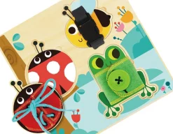 Discount Tooky Toy Wooden Skills Board - Buckle, Button, Lace