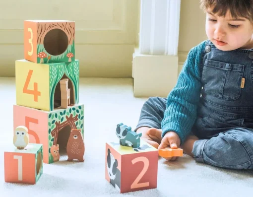 Orange Tree Toys Woodland Animal Stacking Cubes