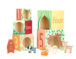 Orange Tree Toys Woodland Animal Stacking Cubes