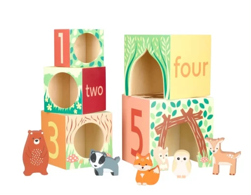 Orange Tree Toys Woodland Animal Stacking Cubes