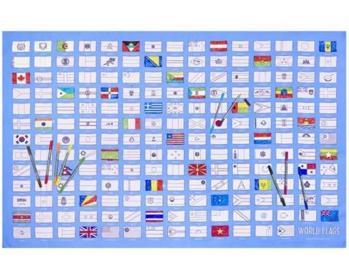 Best Eat Sleep Doodle World Flags Tablecloth - Doodle Your Own!