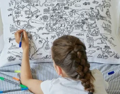 Online Eat Sleep Doodle World Map Pillowcase - Doodle Your Own
