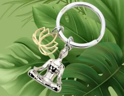 Outlet Troika Yoga Keyring - Chrome Plated Metal